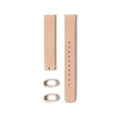 A Beige Colored 14mm Watch Strap Made With Italian Leather