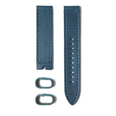 22STUDIO Italian Leather Strap In Atlantic Blue